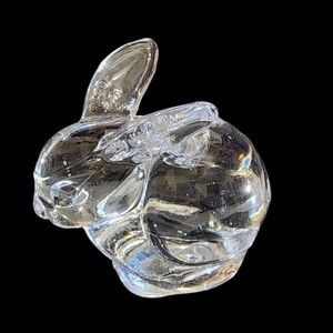 Biedermann & Sons vintag lead crystal glass miniature taper candle holder bunny